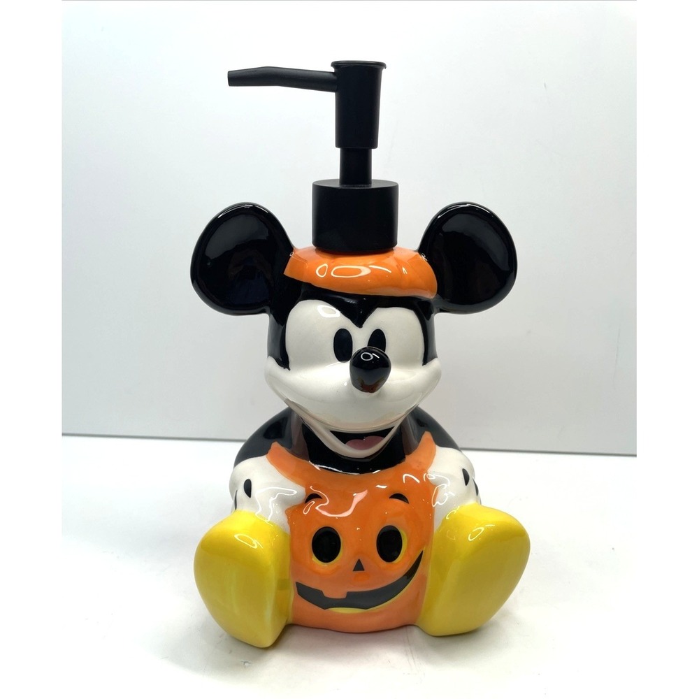 Disney Mickey Mouse Pumpkin Halloween Soap Dispenser Kitchen Bathroom Decor NEW